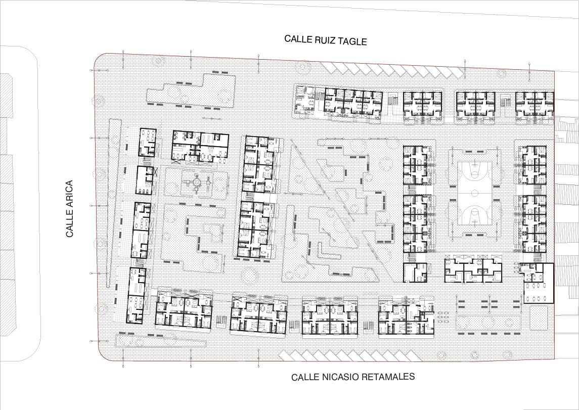 Planta de emplazamiento — Conjunto Habitacional Alberto Hurtado