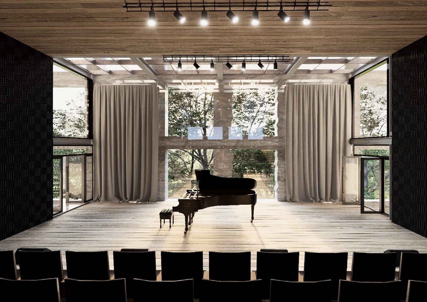 Interior del auditorio — Edificio Parque Quinta Normal