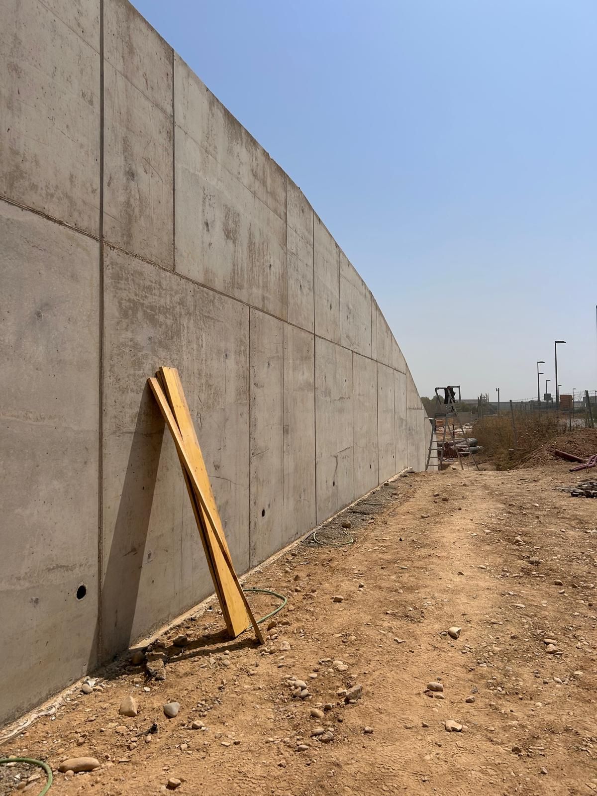 Muro de contención en obra